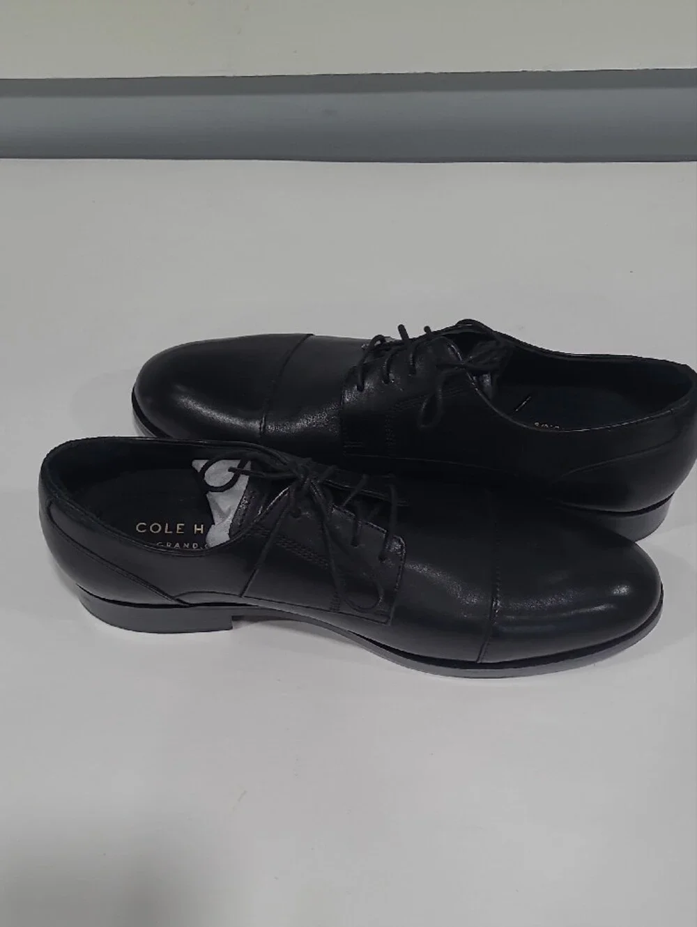 COLE HAAN Classic Black Men's GRAND OS Up Dress Shoes - Lace-Up Oxford 10.5M